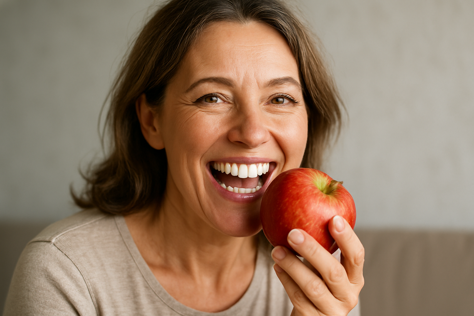 Satisfied Patient With Dental Implants